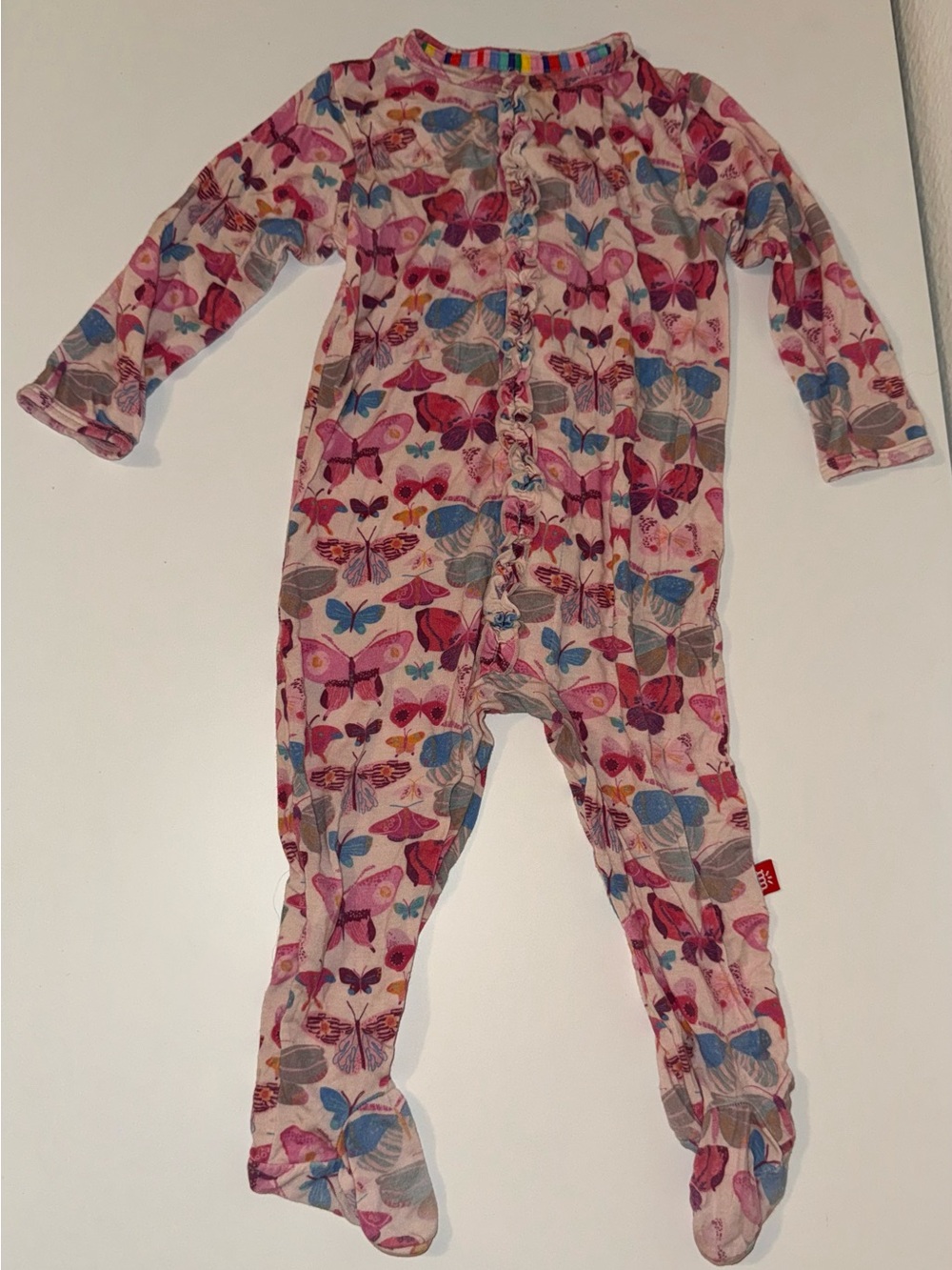 Magnetic Me Butterfly Print Footie Pajama